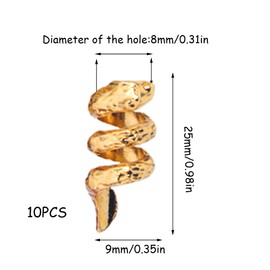 QIUMING Dreadlock Viking Beard Beads Viking Hair Beads Hair Beard Beads for Clip Jewellery Nordic Hair Beads Beard Jewellery for Men Women Hair Beard Jewellery DIY (Gold, Style 3)