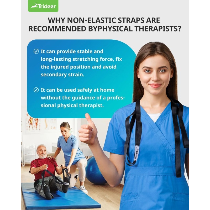 Trideer Stretching Strap Yoga Strap Physical Therapy for Home Workout,