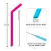 Hiware Reusable Silicone Straws, Long Flexible Silicone Drinking Straws with
