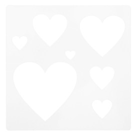 COHEALI Valentines Day Heart Stencil Template for Painting, DIY Card, Scrapbook, Wedding Decor - Reusable Plastic Stencil, 10x10cm, Non-Foldable, Adults