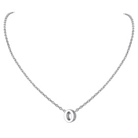 PROSILVER Sterling Silver Name Necklace Silver O Necklaces for Women Everyday Valentines Necklaces