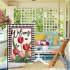Baccessor Spring Summer Tulip Welcome Garden Flag 12.5 x 18