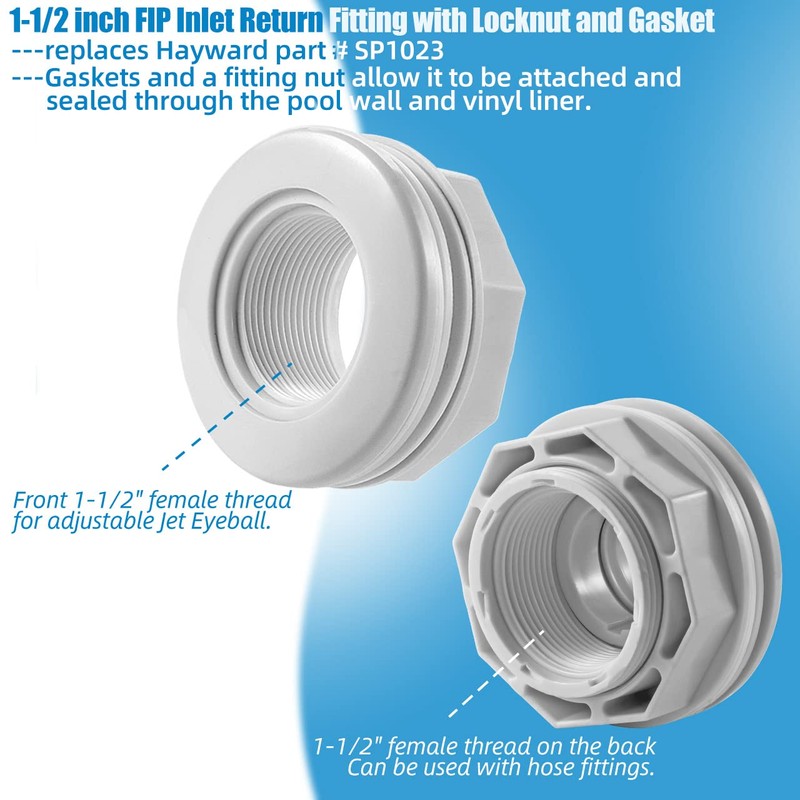 Pool Jet Nozzles, 3/4" Directional Flow Eyeball Inlet Jet Fitting