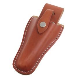 Xhziy Leather Garden Tool pouch with Snap Closure Belt Mount Plier Pruner Sheath Holder Protective Scissor holster for Gardening Shears Trimmers Pruning Knife Yard Landscaping Daily 1PCS（Russet Brown）