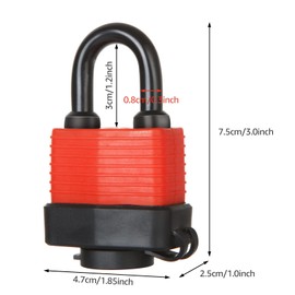 DAJAVE 4 Pack Waterproof Padlock with Key, Heavy Duty Covered Laminated Steel Keyed Padlocks, 40mm Padlocks Keyed Alike for Outdoor Use, Gym Locker, Garage, Fence, Shed