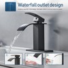 GENBONS Black Bathroom Faucet Waterfall Single Handle Bathroom Sink Faucet