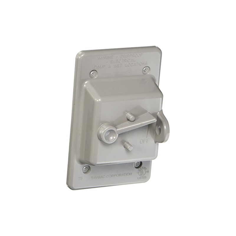 Hubbell-Bell PTC100GY Weatherproof Vertical Box Mount Nonmetallic Toggle Cover, 1-Gang,