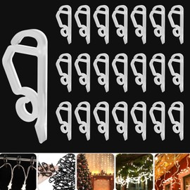 Pack of 120 Christmas Light Clips, Gutter Hooks for Christmas, Fairy Lights Holder, Mini Gutter Hooks for Fairy Lights, Christmas Light Clips (White)