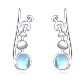 TIGER RIDER Moonphase Ear Cuffs Earrings Jewelry Gifts 925 Sterling Silver Ear Climbers Ear Crawlers for Mother