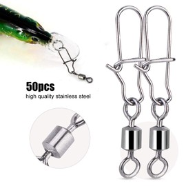 Fishing Swivel, 50pcs Fishing Snap Swivel for Fishing Lure for Saltwater for Freshwater(5#)