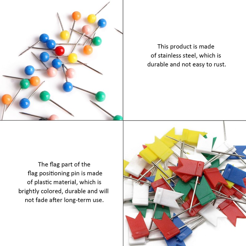 500 Pins, 20 Flag Positioning Pins, Map Pins, Decorative Pins,