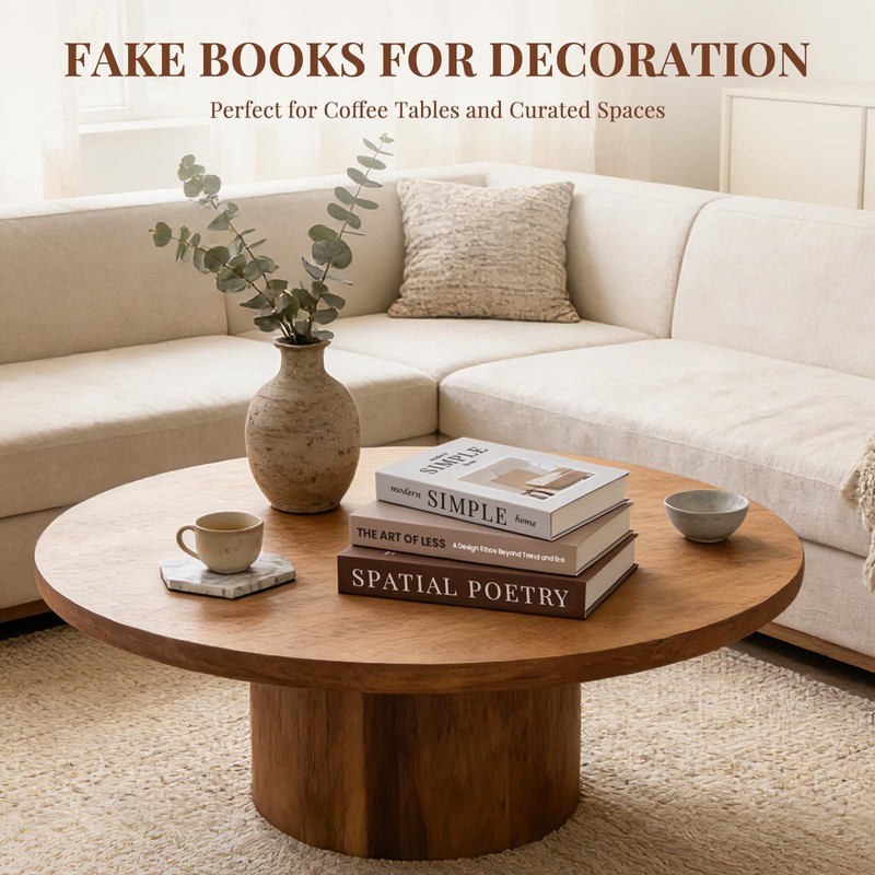 3Pcs Decorative Books, Fake Books for Coffee Table Decor Home