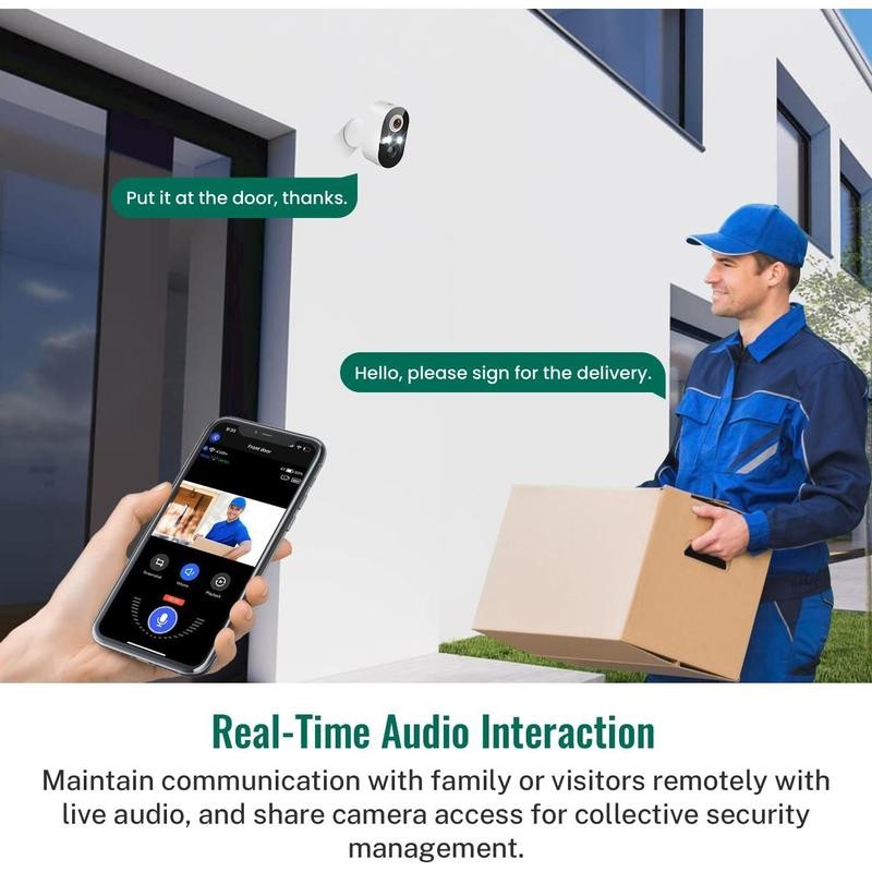 1080P Security Camera Wireless Outdoor with AI Human Detection, Live