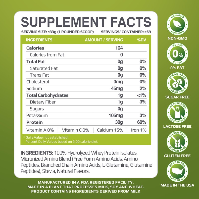 MFL 100% Isolate Protein l 30g of Protein l 12g