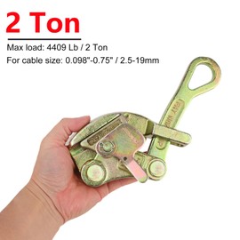 2 Pack 2T Cable Grip, 4409 lbs Wire Gripper, Wire Rope Tightener, Cable Pulling Tool, Carbon Steel Wire Stretcher with Swing Latch, Steel Cable Puller Tool for Wire Rope, Electricity, Industry