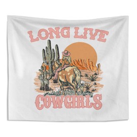 Knibeo Western Cowgirl Wall Tapestry - Cowgirl Gifts, 50x60 Inch Western Girl Tapestry, Country Tapestry, Western Room Decor for Teen Girls, Cowgirl Gifts for Women, Long Live Cowgirls