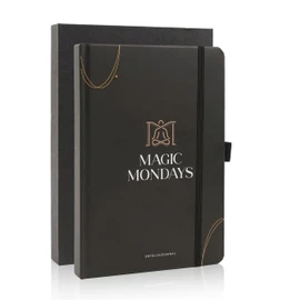 FD-Workstuff MAGIC MONDAYS JOURNAL Erfolgsjournal für Produktivität, Dankbarkeit und Motivation für jeden Tag (A 5) Schwarz