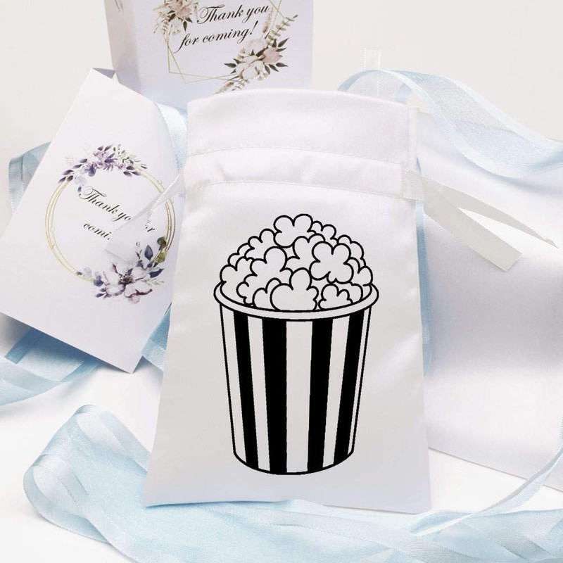 Azeeda 15cm 'Popcorn Bucket' Satin Drawstring Bag/Pouch (SB00112857)