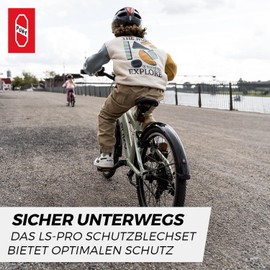 Puky LS-PRO 20 Bicycle Mudguard Set, Black, Lightweight and Robust, Easy Assembly and Fall Protection, Universal for 20 Inch Wheels, Splash Guard and Safety