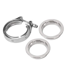 V-Band Clamp Kit, Stainless Steel V-Band Clamp, Durable Exhaust Pipe Clamp with Flange for Car Exhaust Pipe (2.5-63 mm)