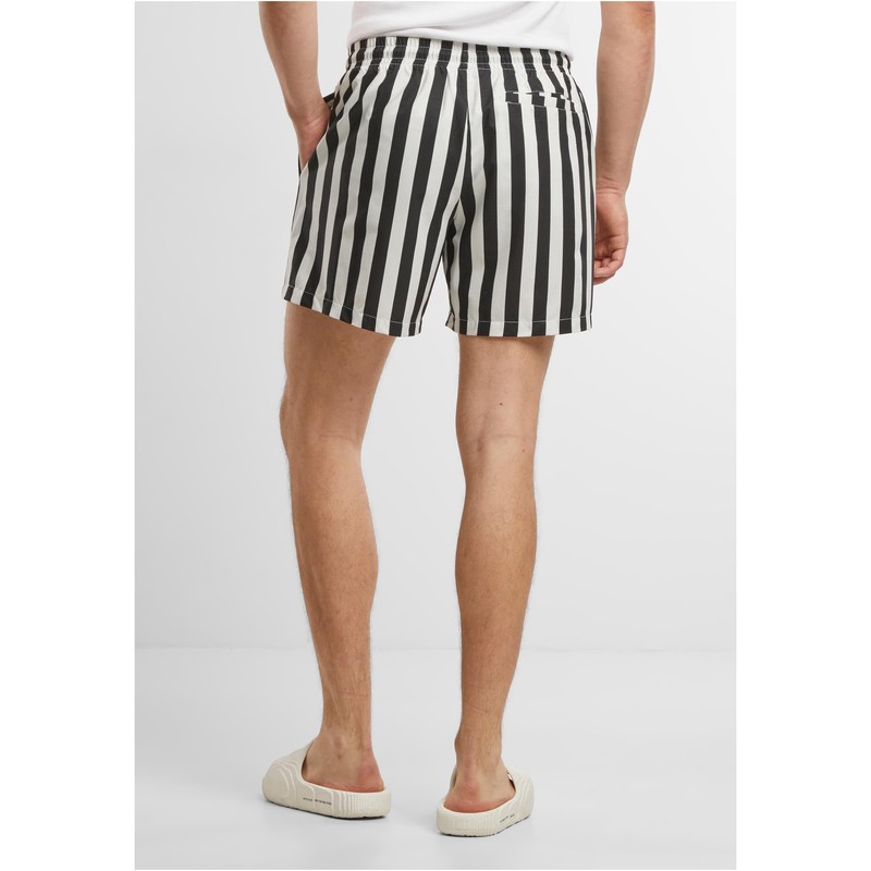 Urban Classics Men's Swim Trunks, Black/off-white, M