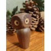 Cute new artisan crafted solid Walnut wooden owl w/ magnetic
