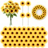 50pcs Artificial Sunflower Heads with Stems, 2.76 in Fake Sunflower