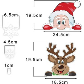 CCINEE 075 Christmas Electrostatic Sticker, Wall Sticker, Window Sticker, Snow, Santa, Christmas Tree, Reindeer, Merry Christmas Sticker