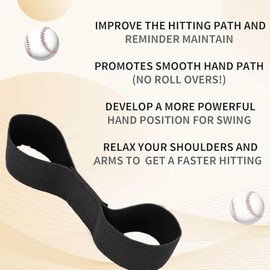 3PCS Baseball Swing Trainer Bands, Baseball Training Equipment, Softball Hitting Training Aids, Elastic Baseball Hitting Resistance Band (Black, One Size)
