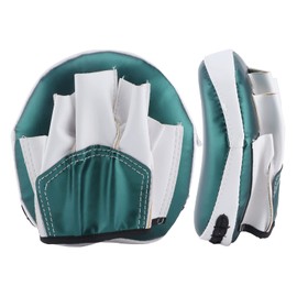Manoplas de Punzonado de Enfoque Curvo, Manoplas de Punzonado de Hilo de Nailon Engrosado de Cuero PU a Prueba de Explosiones para Boxeo Infantil para Entrenamiento de Sanda para Niños para Taekwondo (Verde)