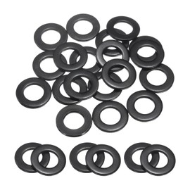 QUARKZMAN Pack of 20 M12 Stainless Steel Flat Seals, 13 mm ID x 24 mm OD x 2.5 mm Thick Black Galvanised Metal Washers for Screws and Bolts