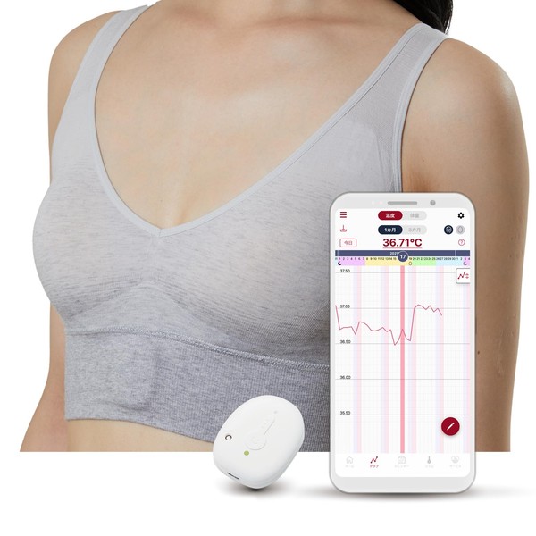 [Just Put it on and Sleep] My Temperature Women's Basic Thermometer Pregnancy [Measurements While Sleeping, Automatic Recording to Apps, No Input Required, Data Permanently Storage] Device, Body &