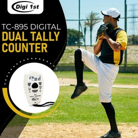 Digi 1st TC-895 Digital Dual Tally Counter, Electronic Up Down Clicker Counter, Add/Subtract People Counter, Handheld Pitch Counter for Golf, Lap & Sports Games
