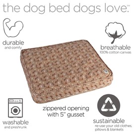 Molly Mutt Small Dog Bed Cover - Daysleeper Print - Measures 22”x27”x5’’ - 100% Cotton - Durable - Breathable - Sustainable - Machine Washable Dog Bed Cover