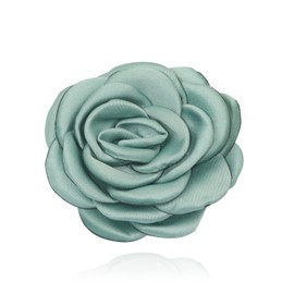 Elegant Satin Fabric Rose Flower Brooches Pins for Women Dainty Silk Camellia Flower Brooches Lapel Pins Colorful Flower Brooches Pin for Women Wedding Party Prom Dress Jewerly 2024 (Pea green)