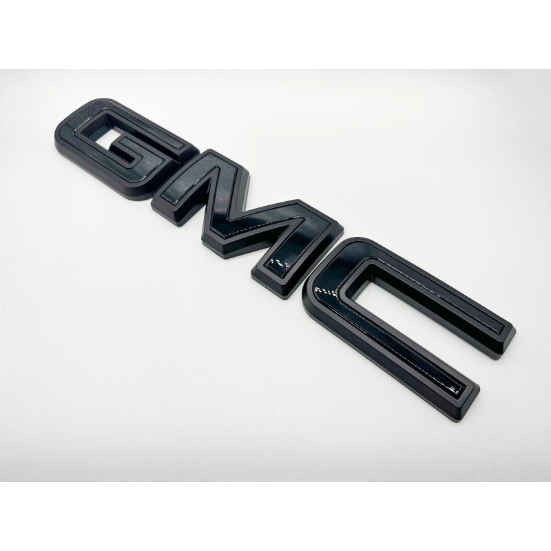 Auto Front GMC Gloss Black Matte Black OVERLAY Emblem Fit