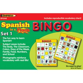 Edupress EP-2345 Spanish in a Flash Bingo, Set 1, 1.38" Height, 7.5" Wide, 11" Length (636 per Set)