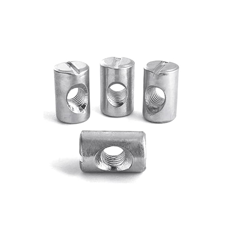 M6 (6mm x 16mm) Symmetric Furniture Barrel Nut Zinc Plated