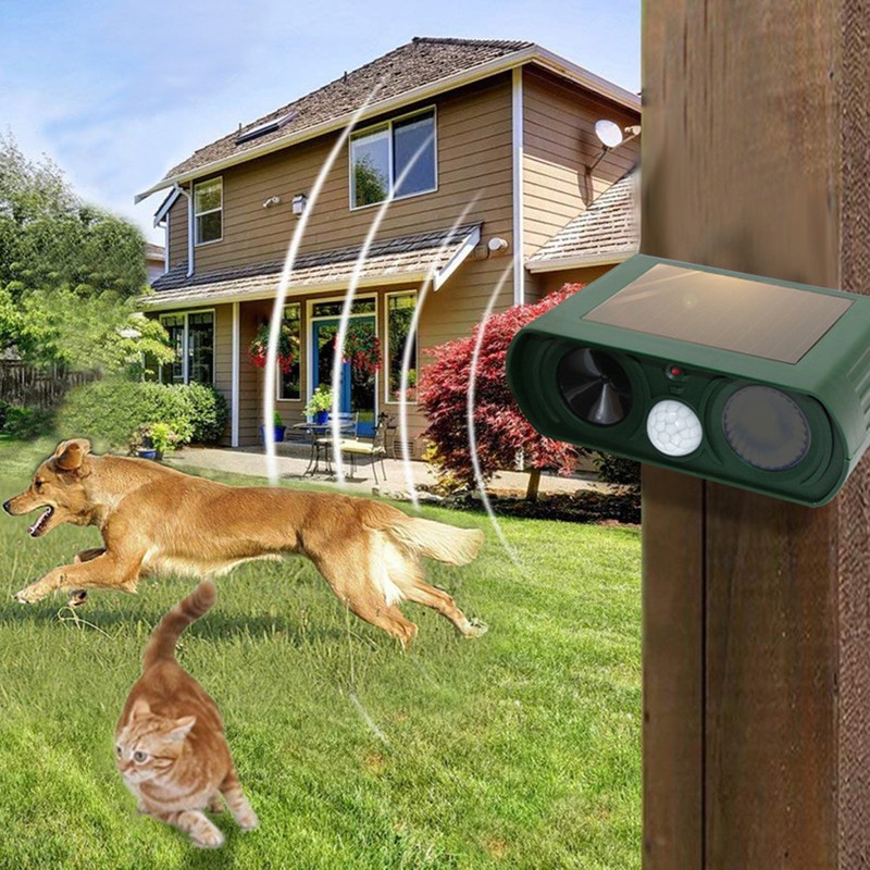 WH-510 Solar-Powered Animals Repeller Ultrasonic-Wave Dog Cat Rechargeable Repellent for