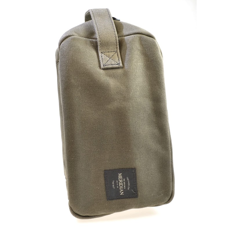 Meridian to-Go Mens Toiletries Wash Bag Khaki Heavy Waxed Canvas