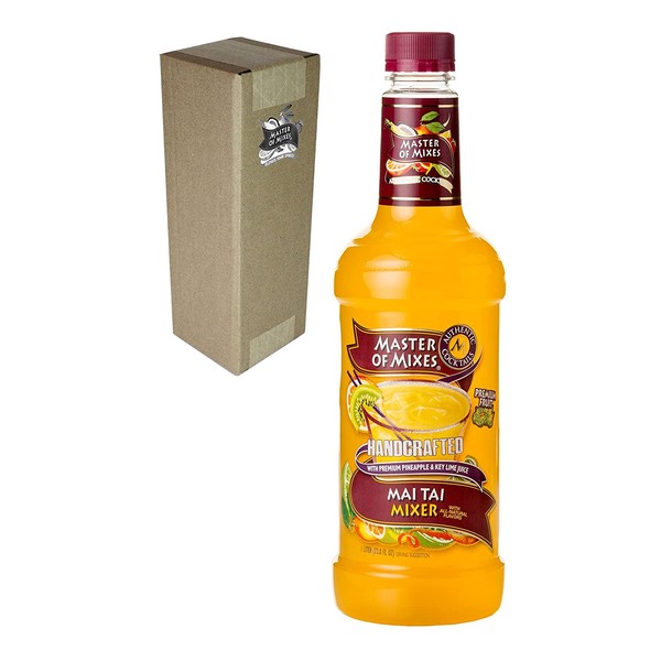 Master of Mixes Mai Tai Drink Mix, Ready To Use, 1 Liter Bottle (33.8 Fl Oz), Individually Boxed