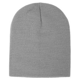 Simplicity Womens Beanie Grey Beanie Women Men Solid Color Plain Acrylic Soft and Lightweight Knit Ski Skull Winter Beanie Hat, Grey