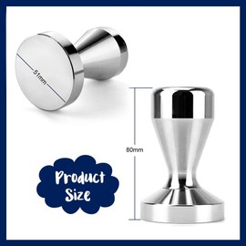 Coffee Tamper, 51 mm Base Stainless Steel Espresso Tamper, for 51 mm Portafilter