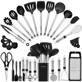 BESTZMWK Kitchen Utensil Set-Silicone Cooking Utensils-33 Kitchen Gadgets & Spoons for...