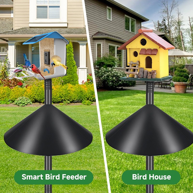 Proerr Smart Bird Feeder Pole Stand 79In,Adjustable Height Metal Bird
