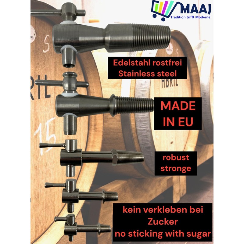MAAJ Metal Tap Stainless Steel Rust-Free for Wine Barrels in