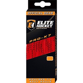 (210cm , Red) - Elite Hockey PRO-X7 Wide Moulded Tip Cotton Hockey Skate Laces (Colour, Size Choice)