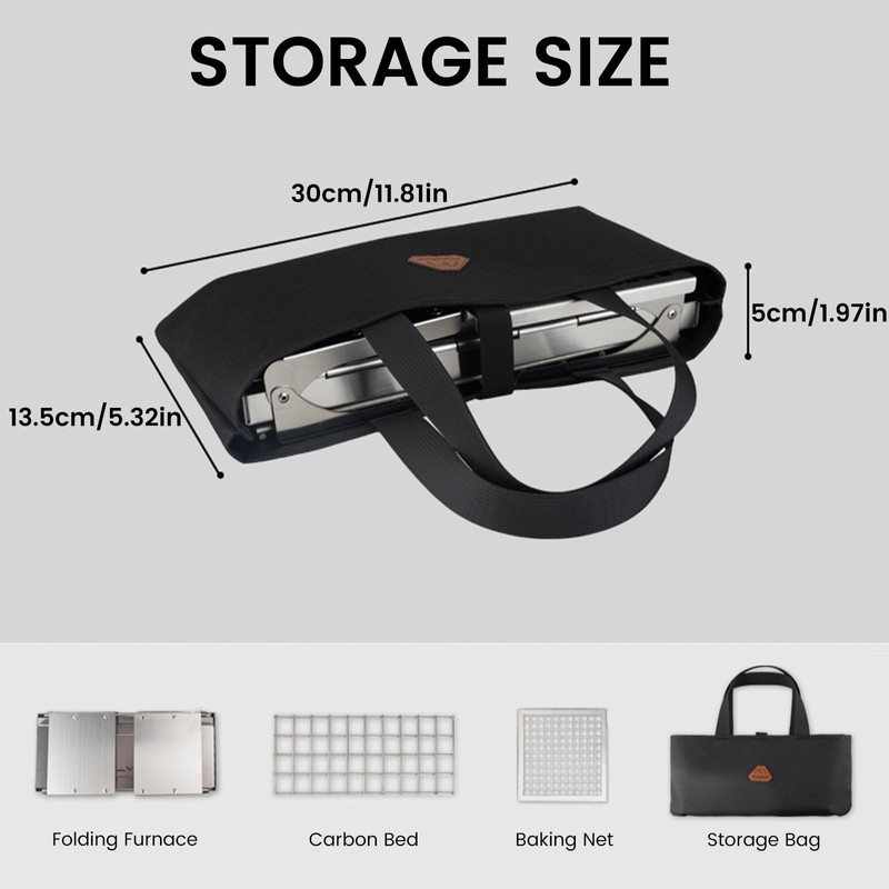 Portable Charcoal Grill, Total 343 Sq. In. Foldable Tabletop BBQ