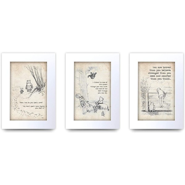 HWC Trading Winnie the Pooh Set of 3 x A4