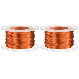sourcing map 2pcs 20 Gauge Aluminum Craft Wire 0.8mm 98.5ft Flexible Bendable Anodized Metal Jewelry Sculpting Wire for Jewelry Making Modelling Craft DIY, Orange